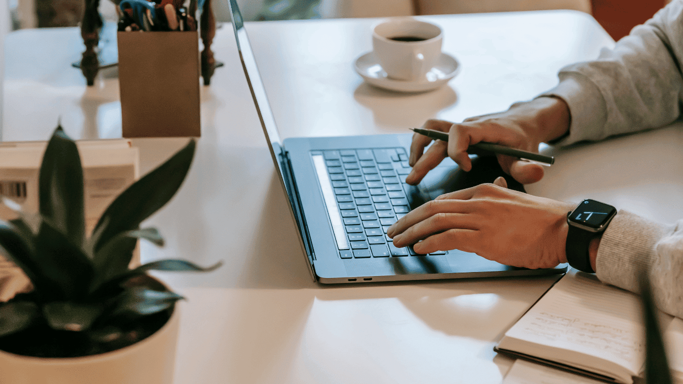 A creator calmly building a conscious online business one digital asset at a time